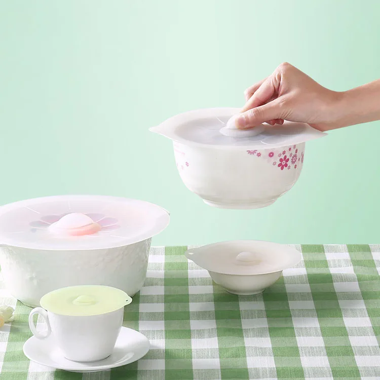 Microwave Safe BPA Free Food Cover Silicone Pot Bowls Suction lid For Cups Bowls Pots Pans Oven Fridge