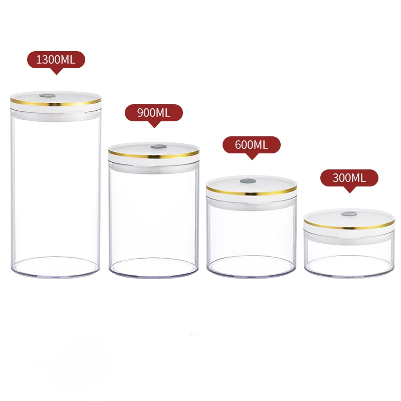 New kitchen multifunctional and durable round transparent food plastic sealed jar storage jar with lid