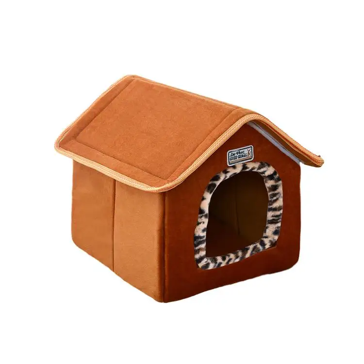 
Foldable pet shelter for pet cats winter thick warmth removable and washable foldable stray cat litter 