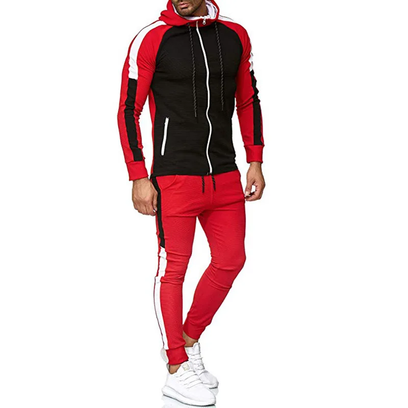 Summer Mens Slim Fit Jogging Custom Logo Plain Suit Tracksuit Men