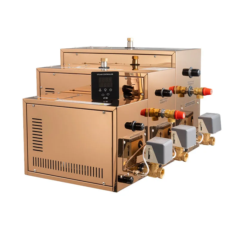 Huaxi factory steam generator wet steam machine for sauna spa bath generator steam engine golden color luxury sauna bath machine