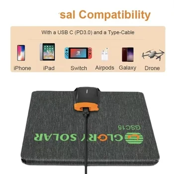 Glory Solar 15W mono folding solar panels foldable solar charger for mobile phone battery power bank Charger For Mobile Phone
