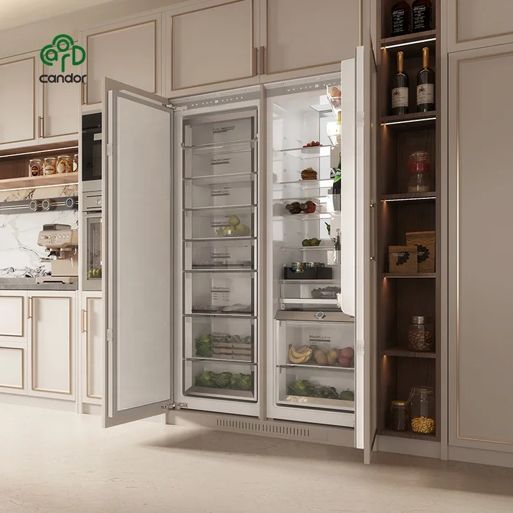 Candor 276L/308L built in home kitchen household home refrigerator two door with freezer for whole house customized