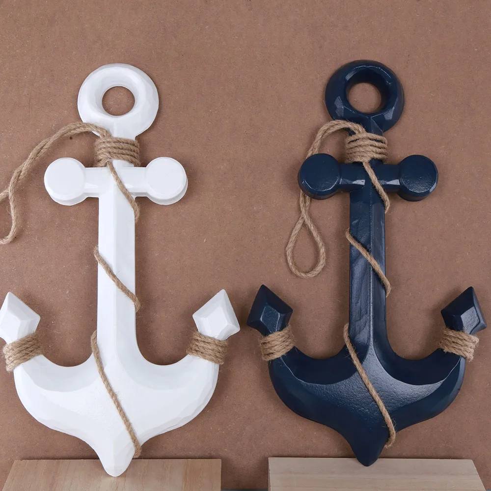 Mediterranean Style Home Crafts decor Wooden Boat Anchor Wall Art Decoration Vintage style Solid Wood Boat Anchor