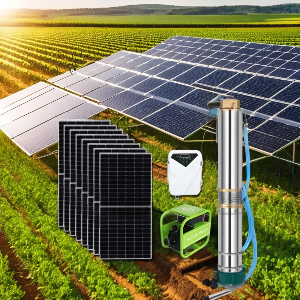 2inch High Flow Solar Water Pump 80m Head Submersible 2hp Ac Dc Difful Borehole Solar Water Pump System For Agriculture
