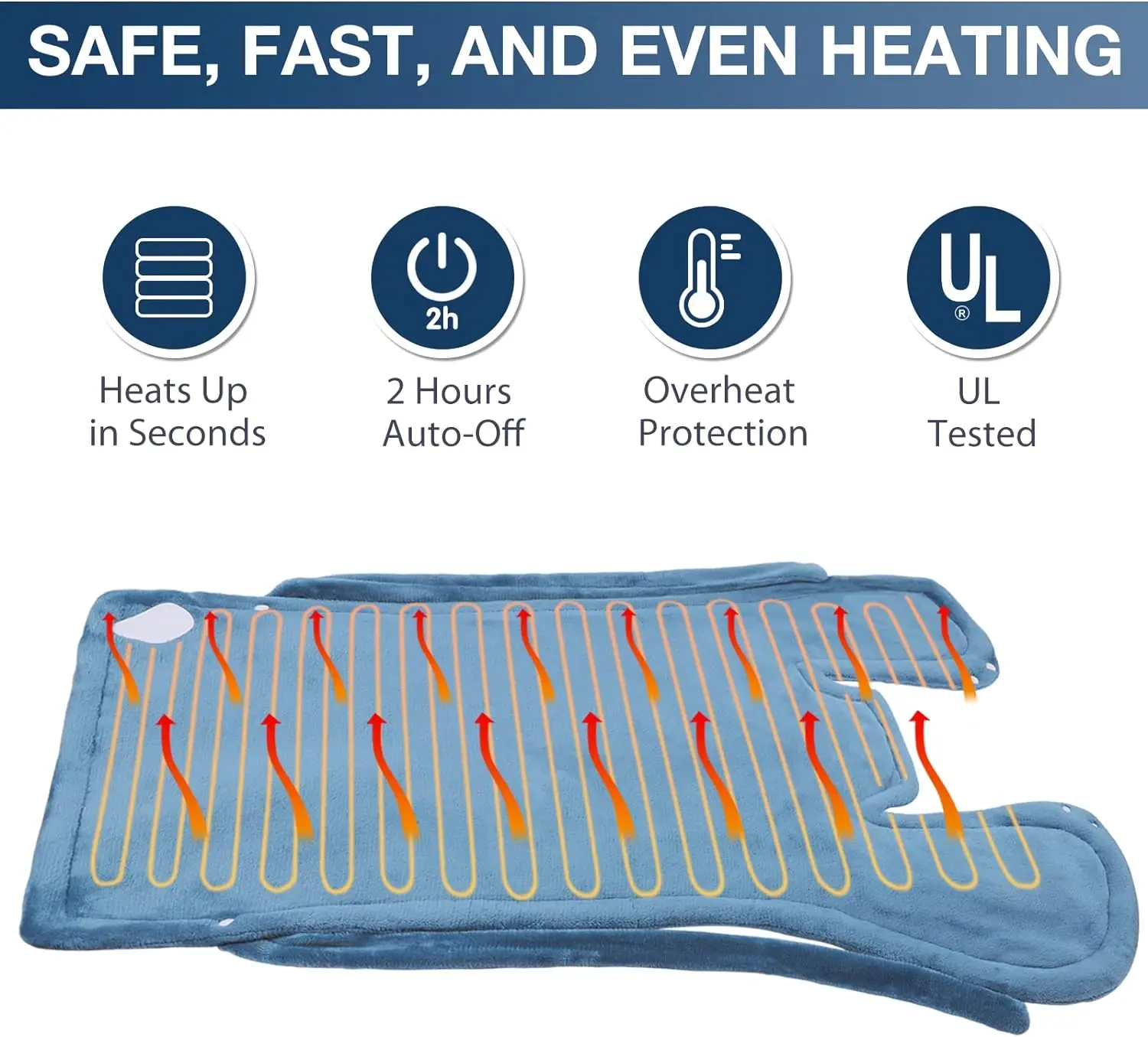 Heating Pad for Neck and Shoulder and Back, Electric Heating Wrap with Overheating Protection