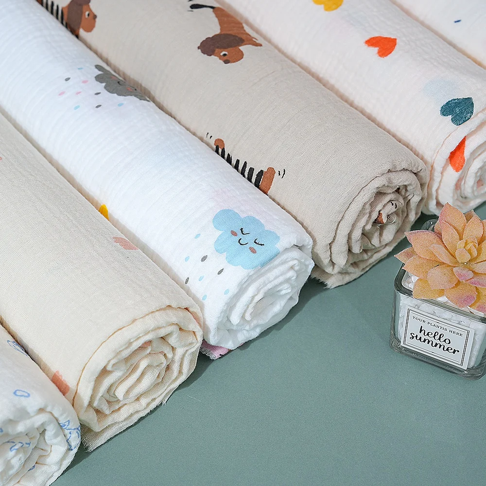 High-End Multi-Color Cotton Fabric Crepe Thin Plain Crepe Textile with Premium Options muslin printing double crepe