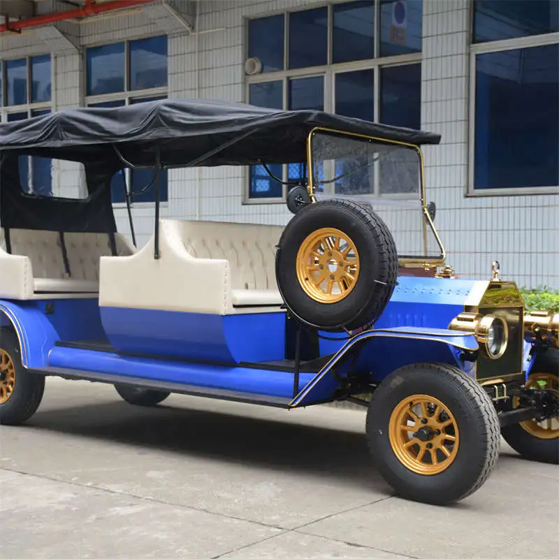 2022 CE approved street legal 48V battery maintenance free electric sightseeing tourist bus  classic vintage car