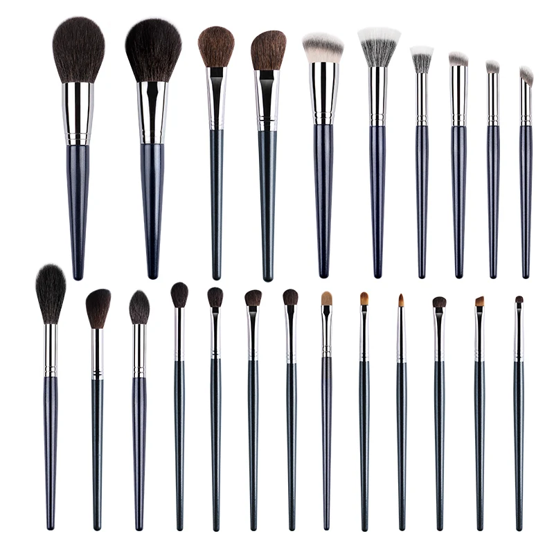 Custom logo Private Label Personalised Makeup Brush Set Natural Hair Copper Tube Wood Handle 23Pcs Milky Way Series