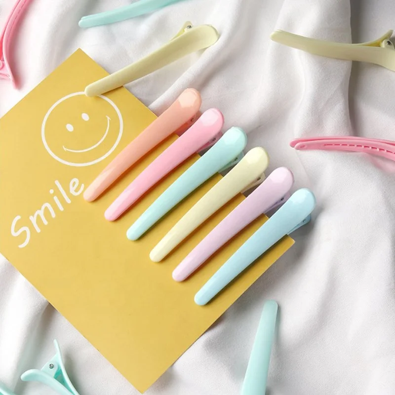 Candy Colors Black Pink Single Prong Children Plastic Hair Accessories Korean Hair Clips For Girls