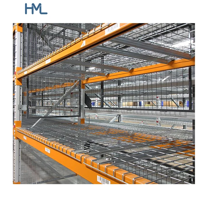 Customized galvanized logistic storage industrial steel mesh decking with support ribs