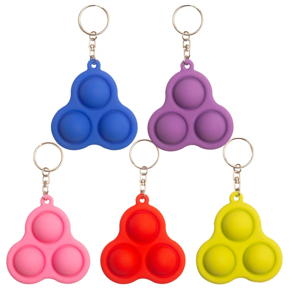 2021 Factory Hot Sale Cute key Chain Silicone Stress Sensory  Fidget Decompression Toys Key Rings