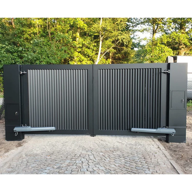 Morden Luxury Style Outdoor Gate Barrier Driveway Sliding Entrance Aluminum Fence Gate