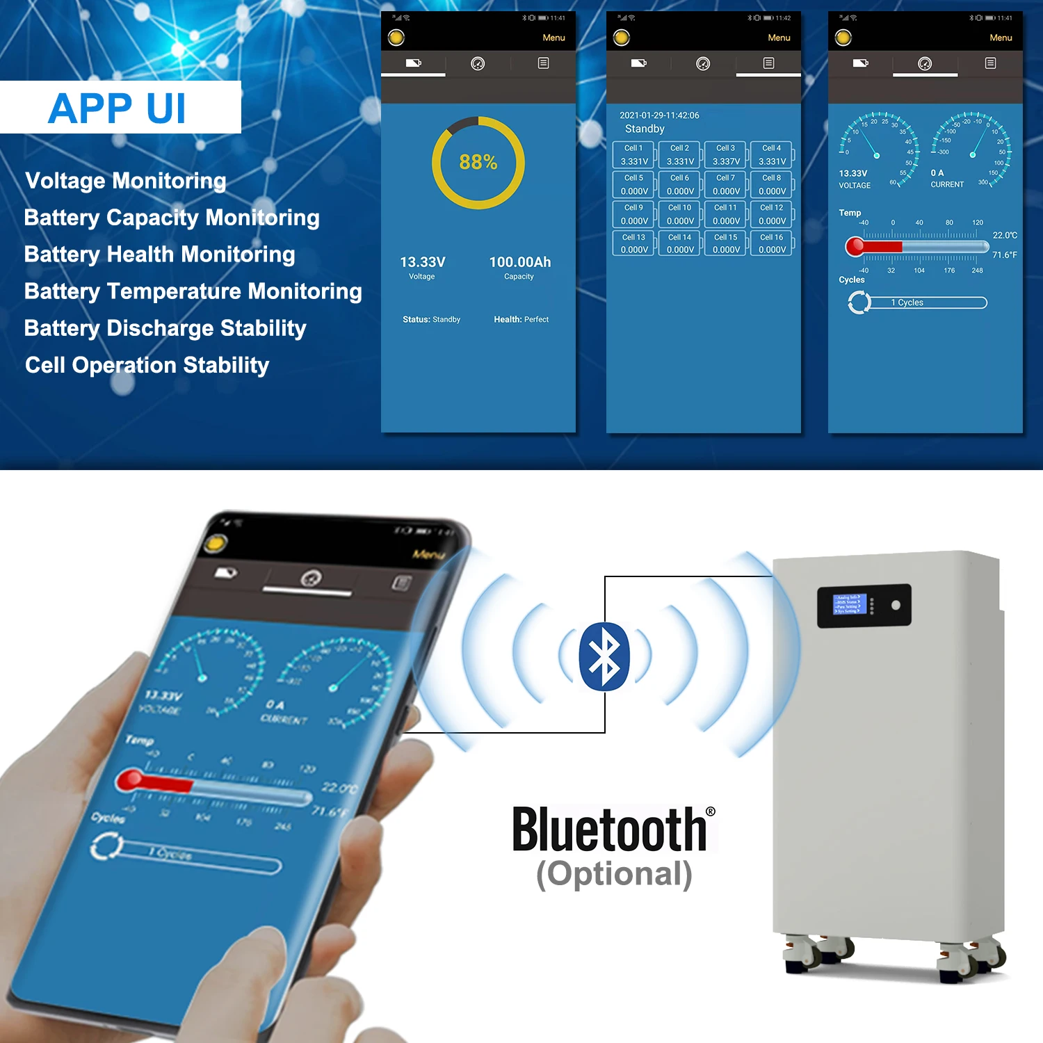 KHZH Pulley Battery 51.2V 300Ah 15KWh Lifepo4 lithium ion System Energy Storage Batteries warranty 5 years with BMS