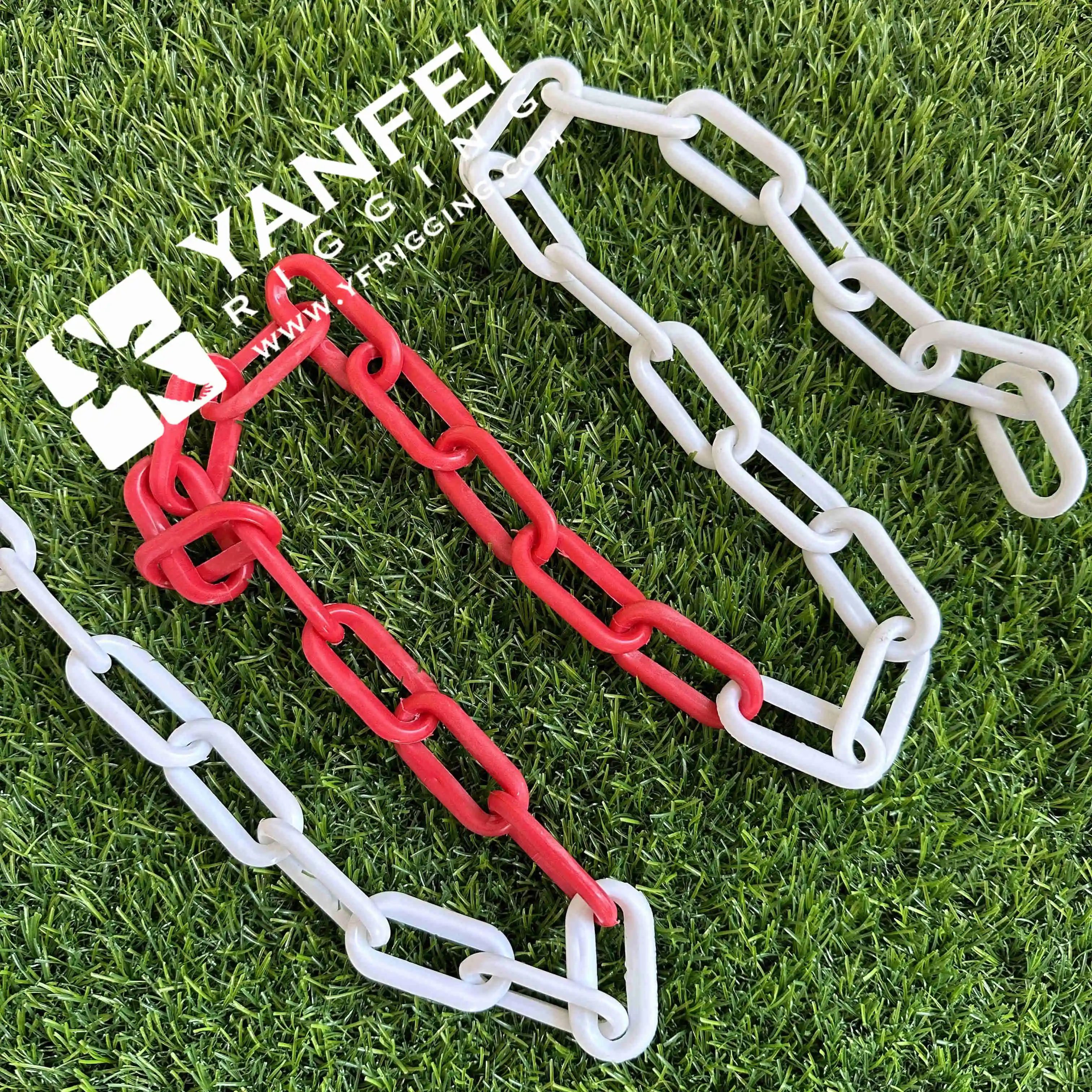 Dependable 6/8/10mm Red White Traffic Warning Safety Plastic Barrier Chain For Traffic Cones