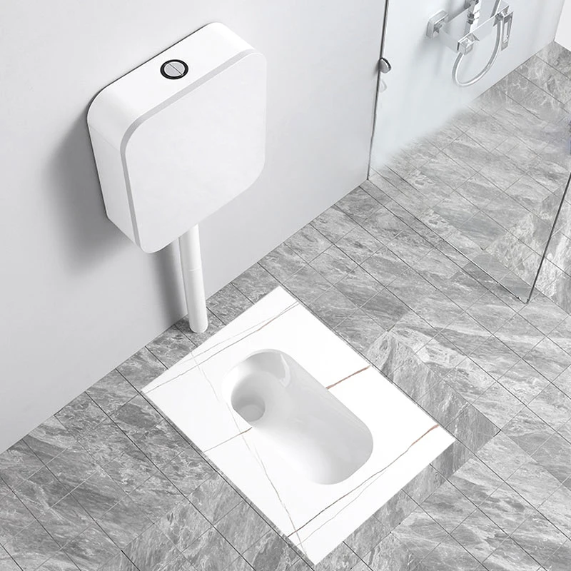 Eastern WC Sintered Stone Ceramic Squatting Toilet Public Black Colour Squat Toilet Pan With Flush