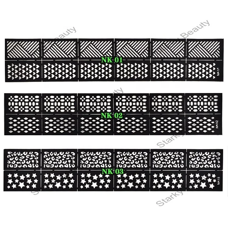 Manicure Nail Vinyl Sticker Easy Use nail Stencil Heart Star Hollow stickers Reusable New DIY Nails Stamping Stickers