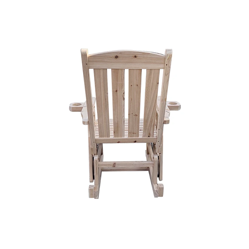 High quality low price outdoor nature china fir wooden patio glider chair for adults