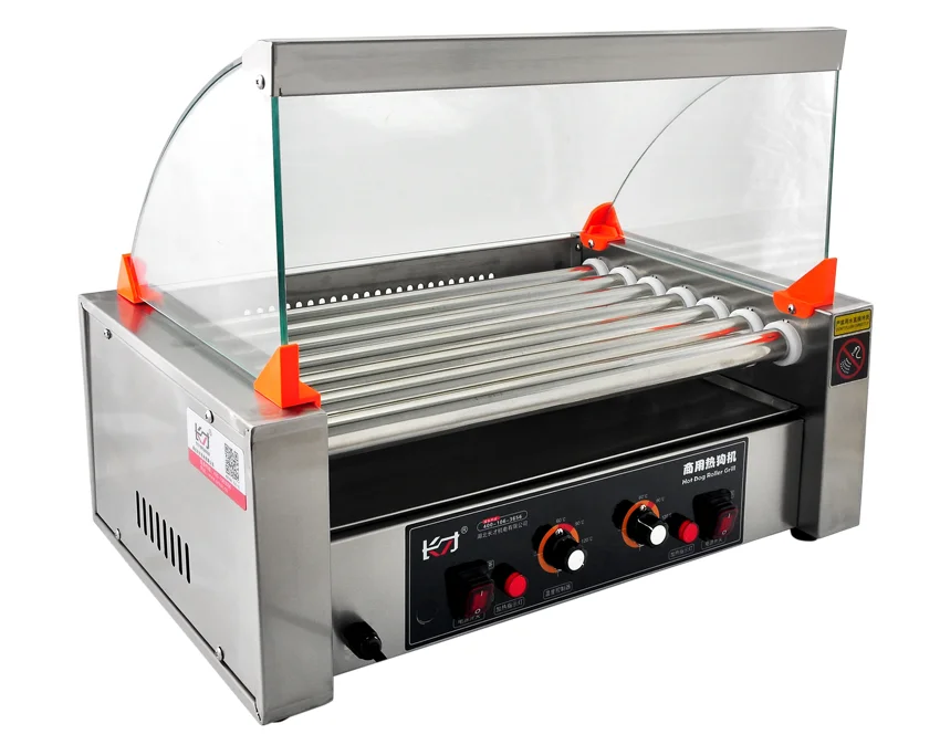 HD-7 Hot Dog Roller Grill  With Food Grade Stainless Steel Home Appliance Commercial Use