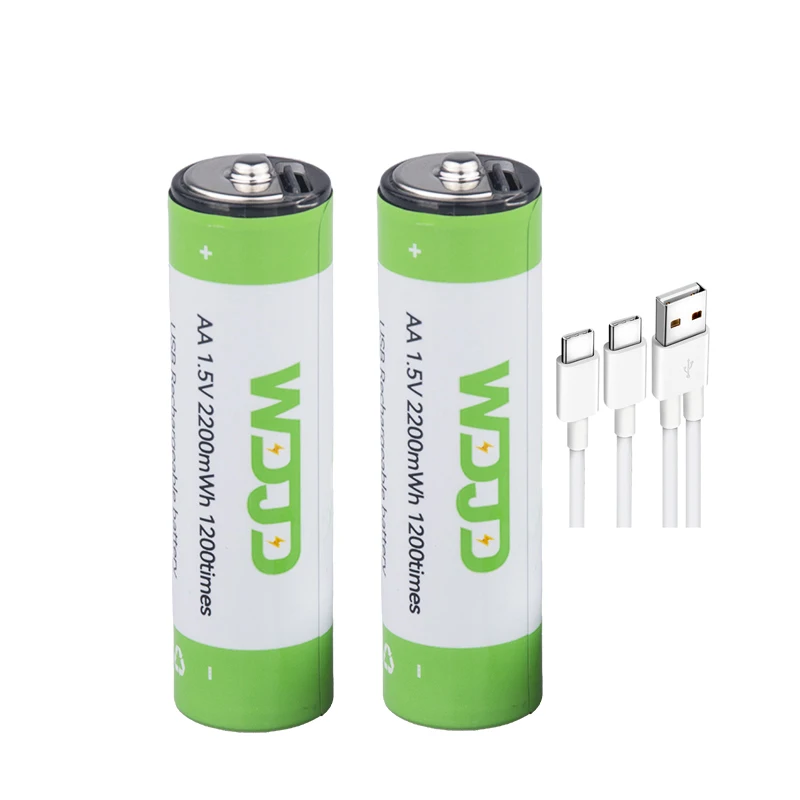 Wholesale 1.5V AA 2200mWh Rechargeable Lithium Ion Type C  Batteries USB C Charging Lithium Ion Batteries