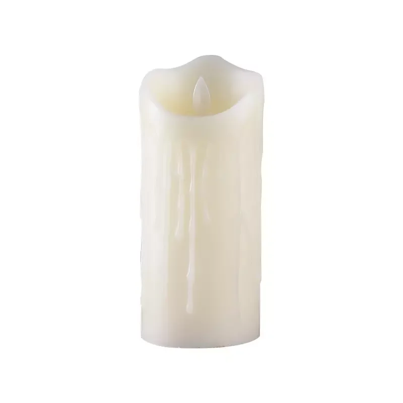 wholesale white light felectric led candle lameless pillar taper led candle with moving flame remote control