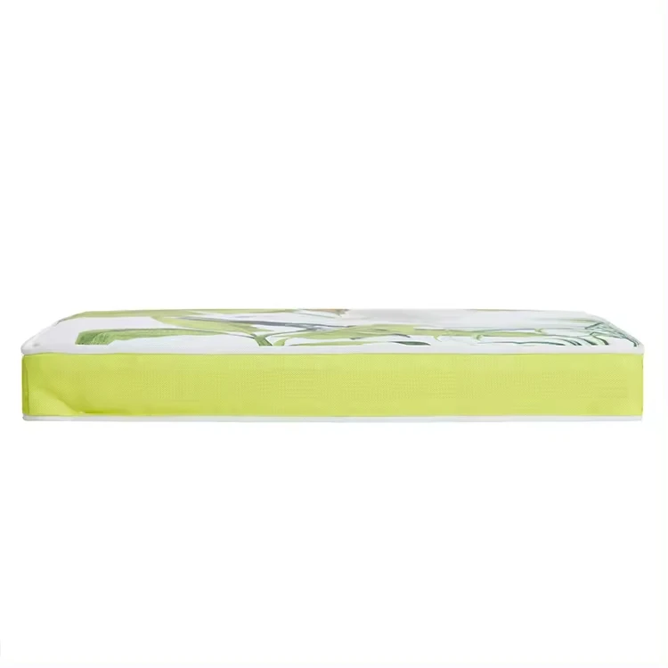 LISO Wholesale quadrate Top and bottom white piping chair cushions Apple green Oxford fabric outdoor seating cushion