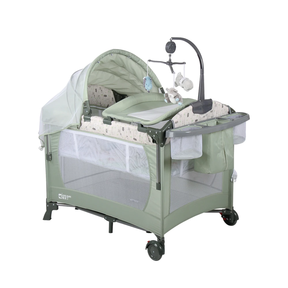 EN стоячий складной детский манеж с колесиком для путешествий