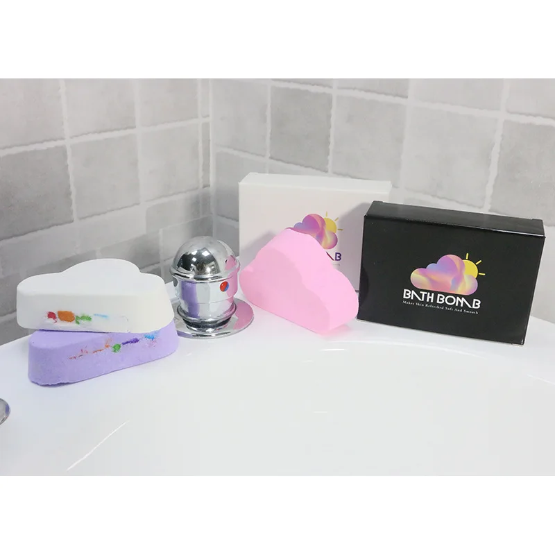 Rainbow Bath Bombs Gift Box Wrapped Colorful Rainbow Cloud SPA Bath Bombs