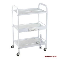 Facial Beauty Trolley Solid Metal with 3 Mat Glass Shelves