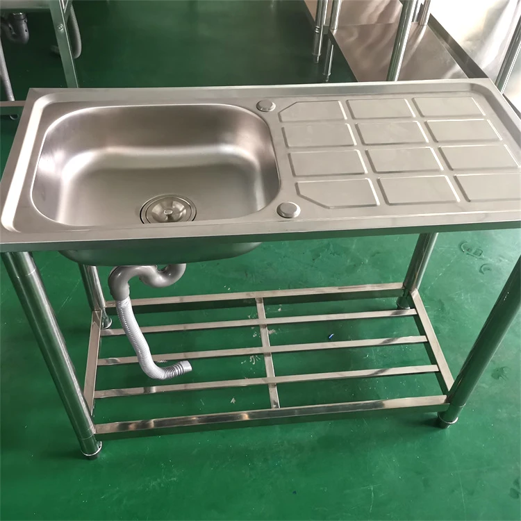 Outdoor Portable Stainless Steel Garden Sink Freestanding Commercial Kitchen Sink