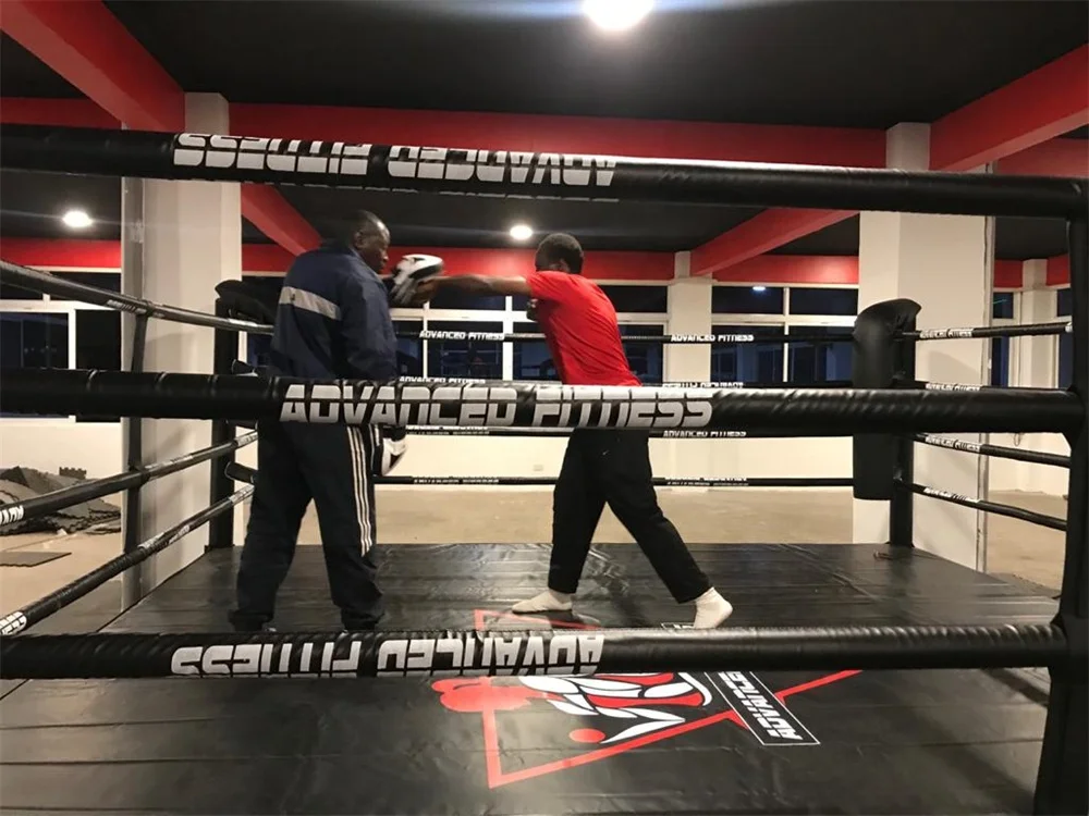 Поднятое боксерское кольцо MMA размер 5mX5m с логотипом