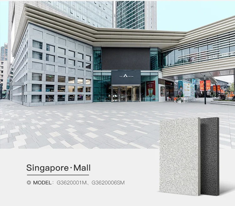 singapore mall granite black white outdoor floor tile