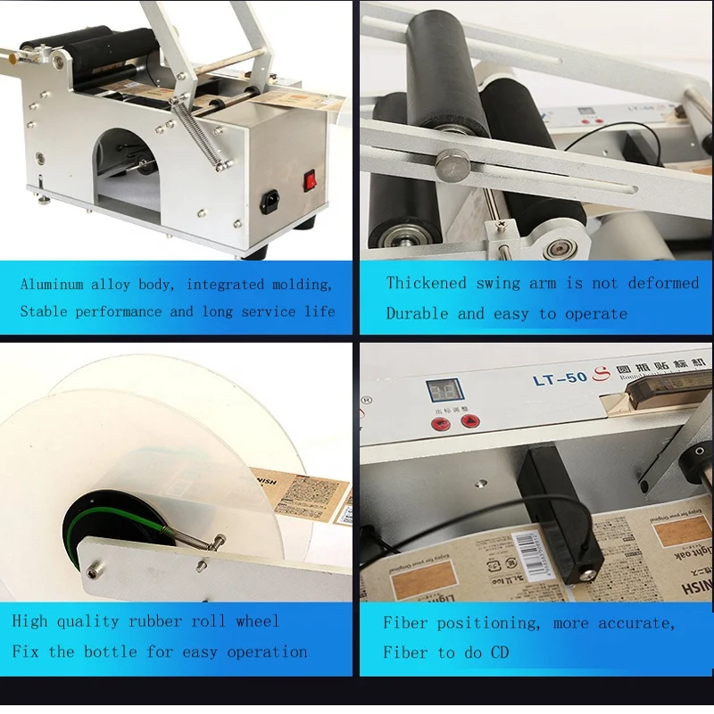 Semi Automatic Labeling Machine Label Applicator Printer PET Plastic Bottle Date Coder Label Dispenser Machine