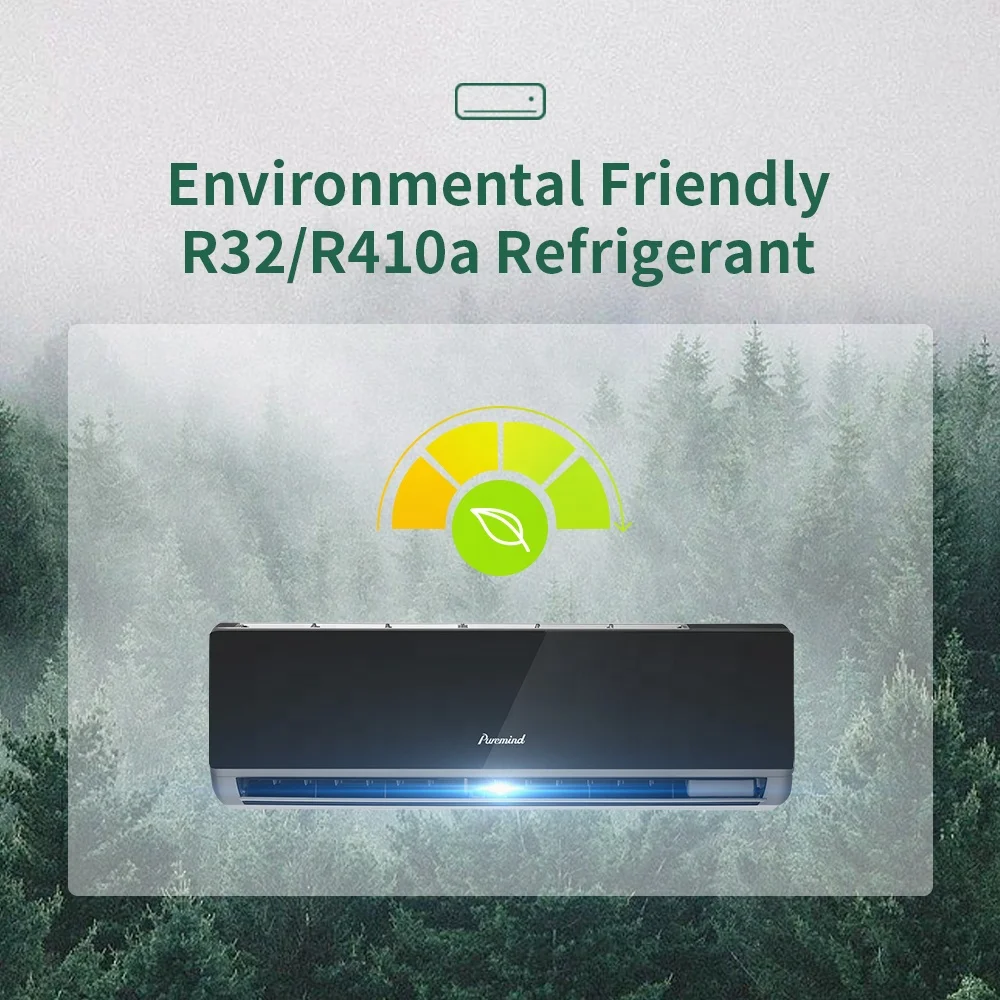 China Brand Puremind R32 R410a Wall Mounted Split Air Conditioner Inverter Cooling Fast 12000Btu 18000Btu 24000Btu