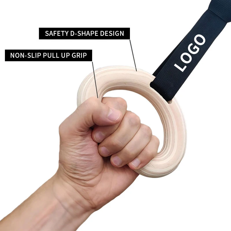 Custom Logo Fitness Non-Slip Gym Handle Double Circle Pull Up Handle Deadlift Handles Gymnastics Rings