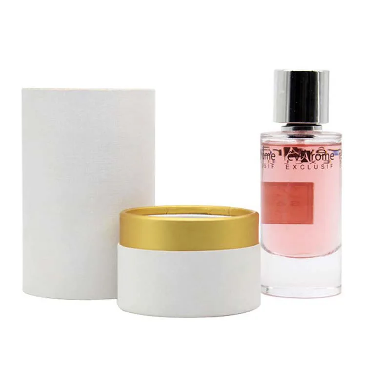 Custom Logo Wholesale Black Rigid Round Paper Perfume Bottle Cosmetic Packaging Empty Perfume Box Luxury Gift