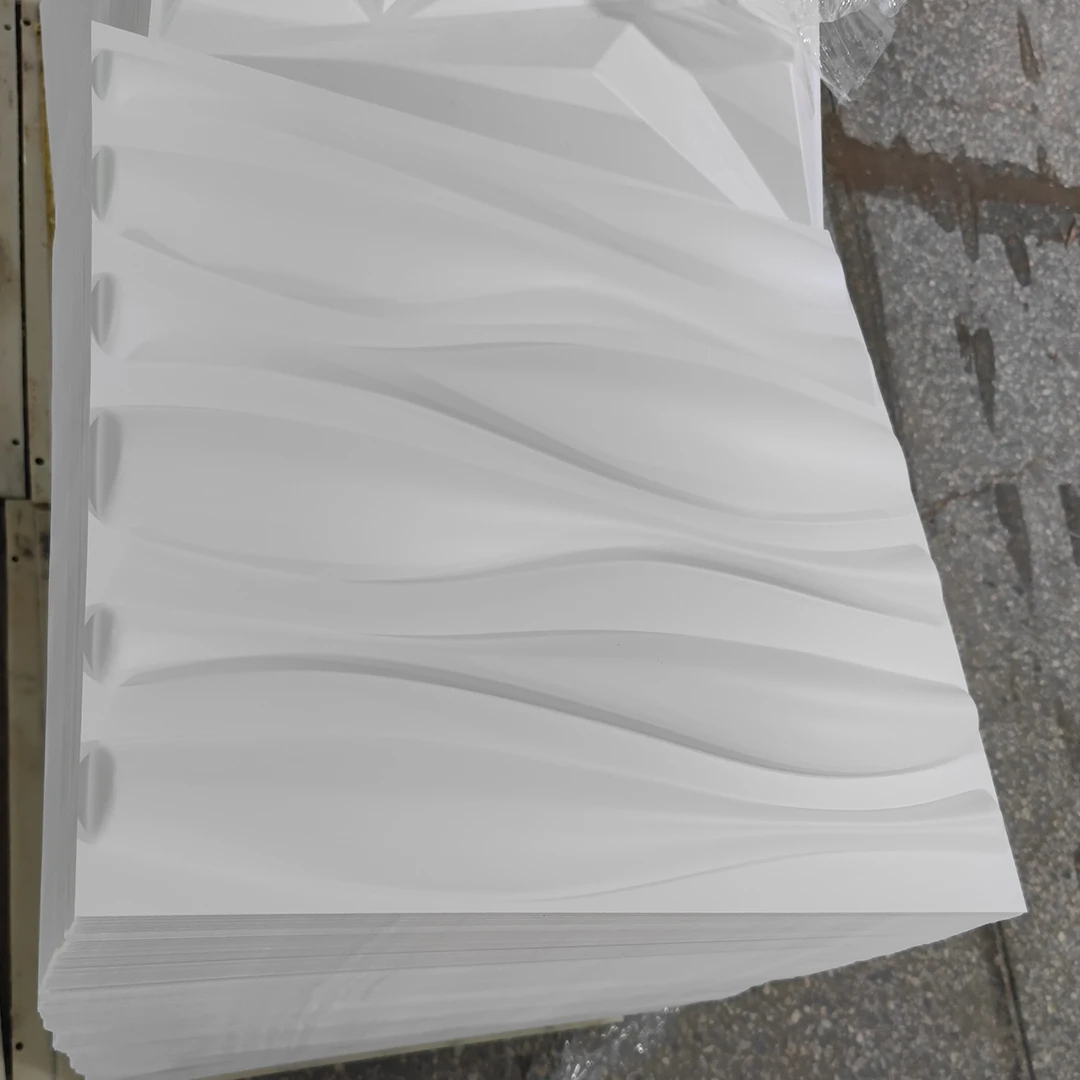 Modern white Square Plastic PVC 3D Wall Panels Wave Wallpaper Murals For Hote Interior Decors