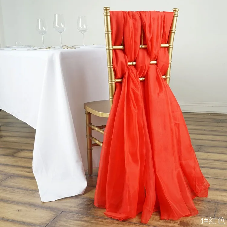 colorful Chiffon organza fabric chair sash
