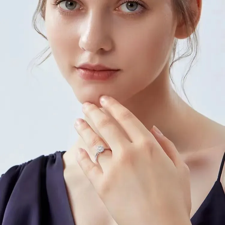 18k Real Diamond Wedding Ring 0.3-0.5 Carat Engagement Ring Lab Solitaire Diamond Ring