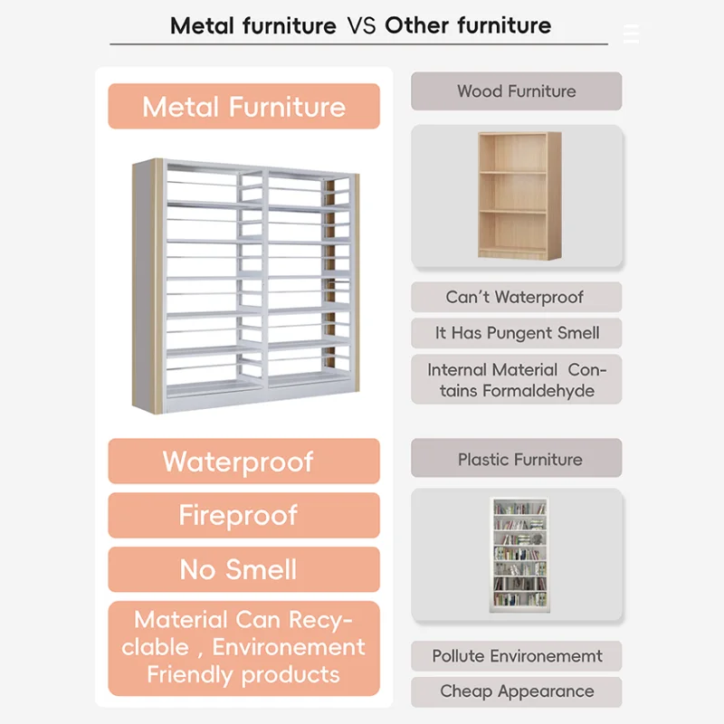 white metal steel stainless bookcase bookshelf book display racks for library magazine newspaper book racks