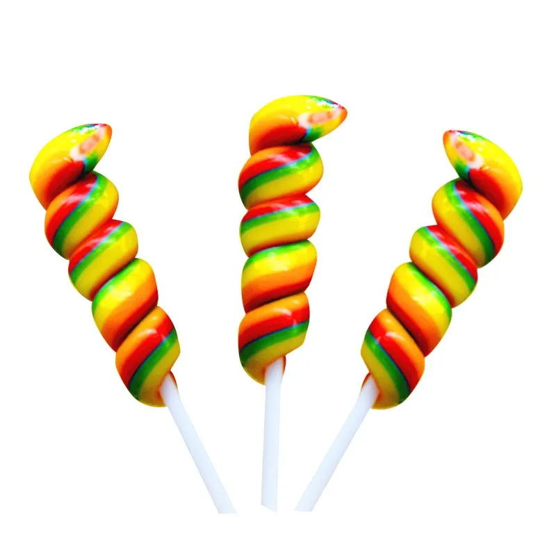 Rainbow Spiral Lollipop Sweets Halal Edible Lip-Shaped Hard Candy Chinese Chineses Bulk Candy Custom Red Color Fruit Candy