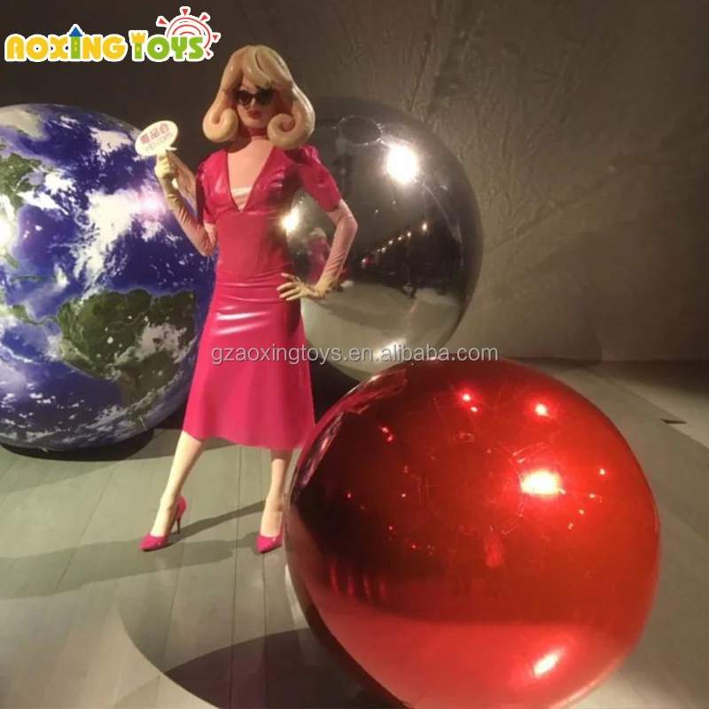 Inflatable ChristmasDecoration, Inflatable Mirror Ball, Red Silver Gold Mirror Ball For Wedding Stage Party Advertisement Event