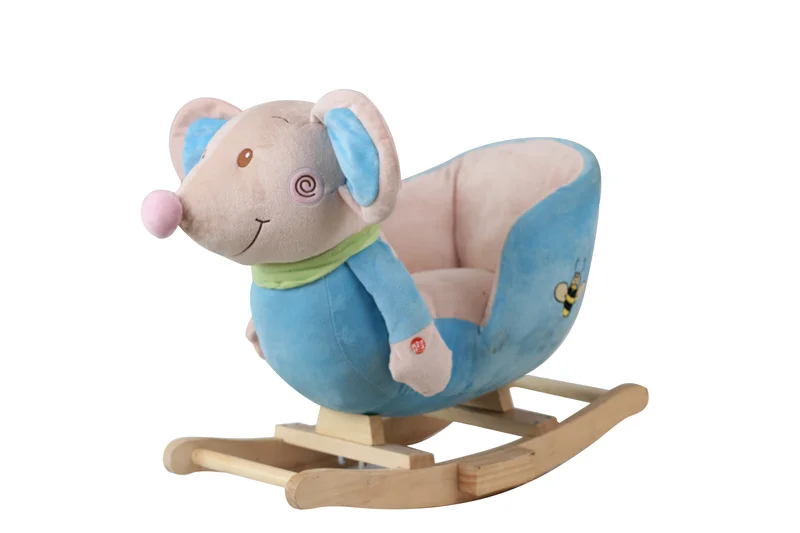 Wholesale Toddler Grey blue pink Elephant Rocking Chair Wooden Riding Rocking Chair Christmas Toys