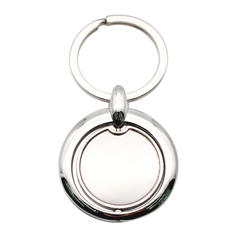 KeyChain Manufacturer Promotional Wholesale Design Sublimation Keyring Custom Logo Rotatable Key Ring Souvenir Metal Keychain
