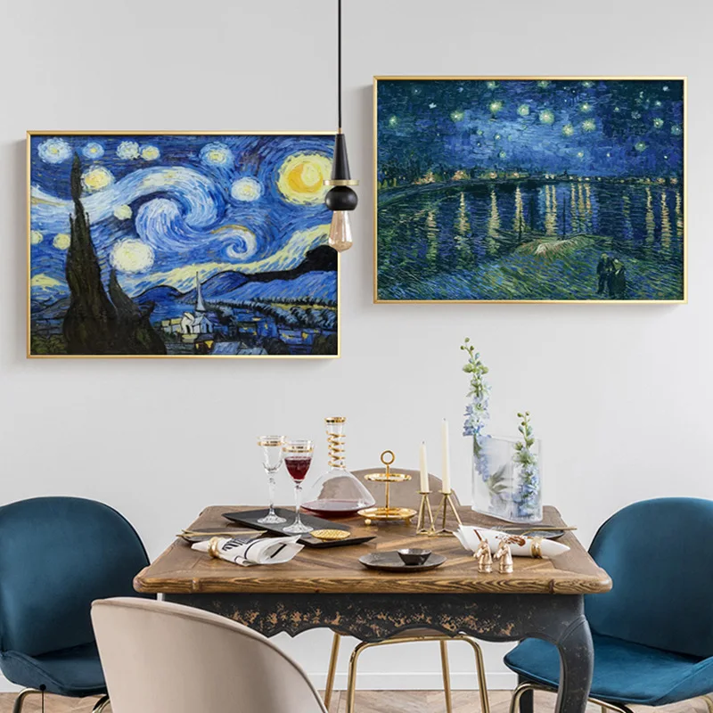 Jiayi картина маслом Декоративная картина Ван Гога знаменитая картина звезда ночное небо вечерняя картина маслом на холсте