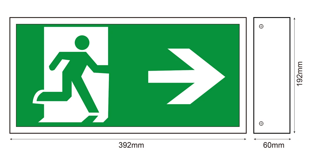 Long endurance Led Emergency Light emergency exit sign 5 pcs 5730SMD LED Steel Casing PS Exit Board 3 HR Operation Customization