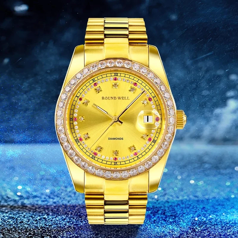 SHX online expensive high end gold hand watch mens luxury brand business fashion wrist watches for men