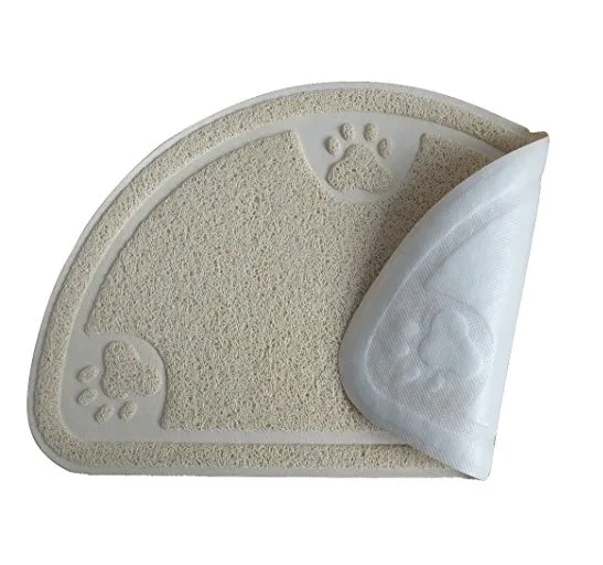 
Hot Sale PVC Pet Floor Mat For Cat Litter Box paw shape 