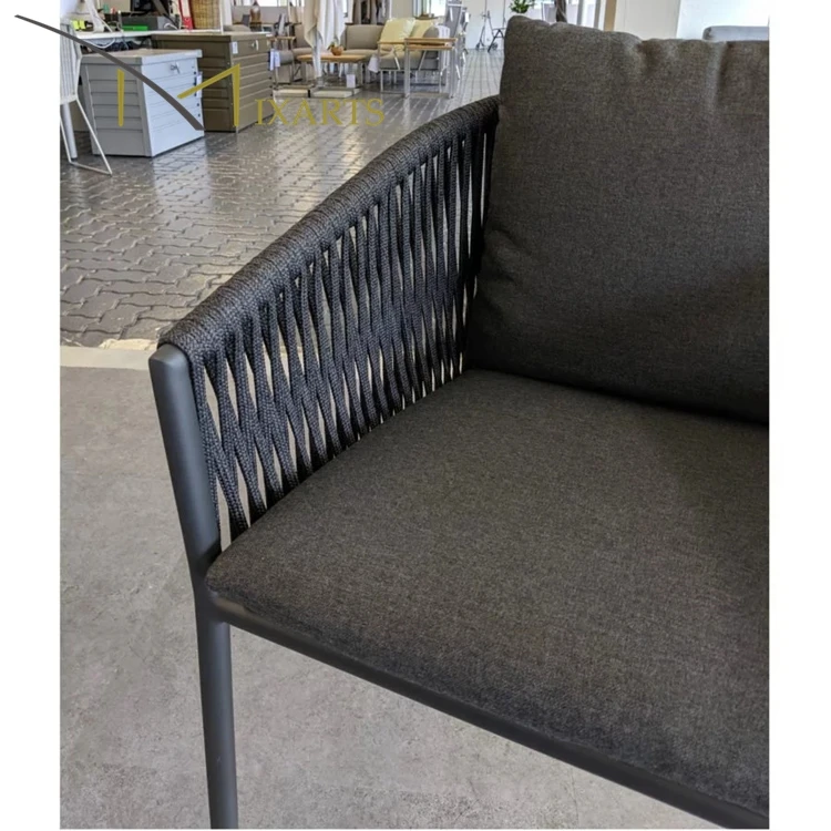 
garden furniture rattan patio wicker bamboo rope chairs hotel design aluminum dining chairs set 