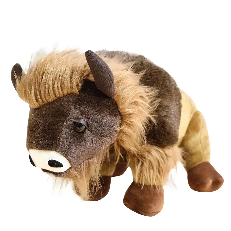 Wholesale highland cow plush toys scottish highlander bison simulation plush cow stuff animals for kids